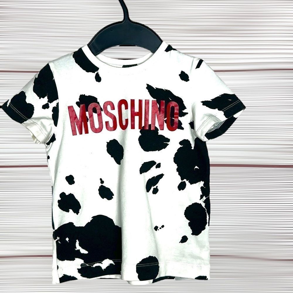 Moschino Kids Black & White Printed Logo T-Shirt